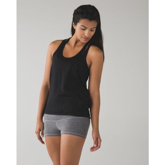 lululemon athletica Tops - Lululemon Drop It Like It's Hot Tank Top Black Mesh Back Racerback Scoop 2 / 4